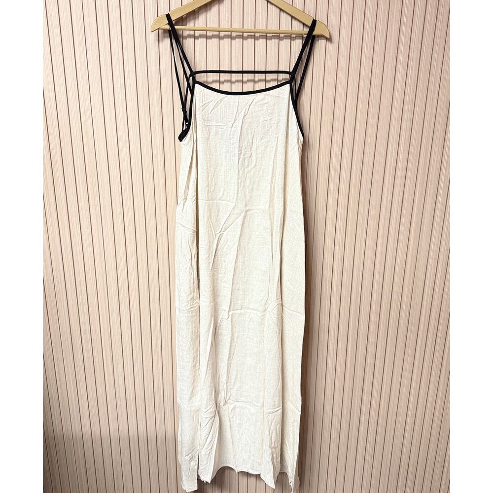 Strappy Back Midi Dress Cream Size M - Picture 2 of 7
